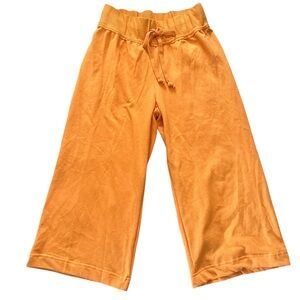 Free People Beach Wide Leg Pants Orange Drawstring Waist EUC Boho Coastal Size S